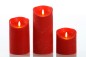 Preview: CASAYA LED Kerze, 3D Rustic FLAME,  Ø 9 cm, rot, Timer, 10613